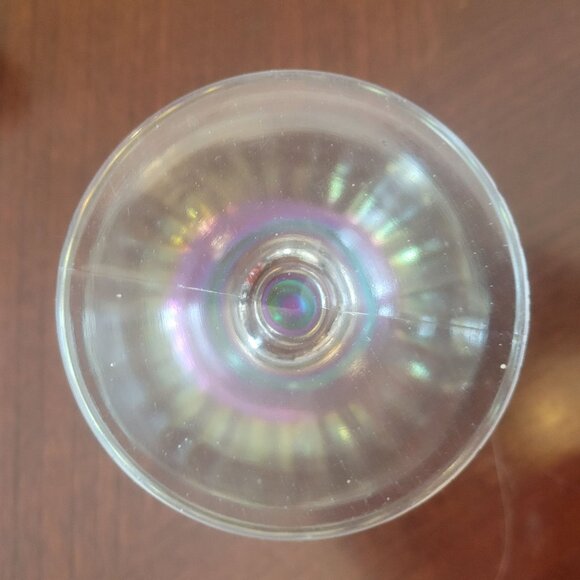 Set Of 4 VintageImperial Glass  Iridescent Glass Dessert Cups With Ribbed Design - Picture 4 of 6